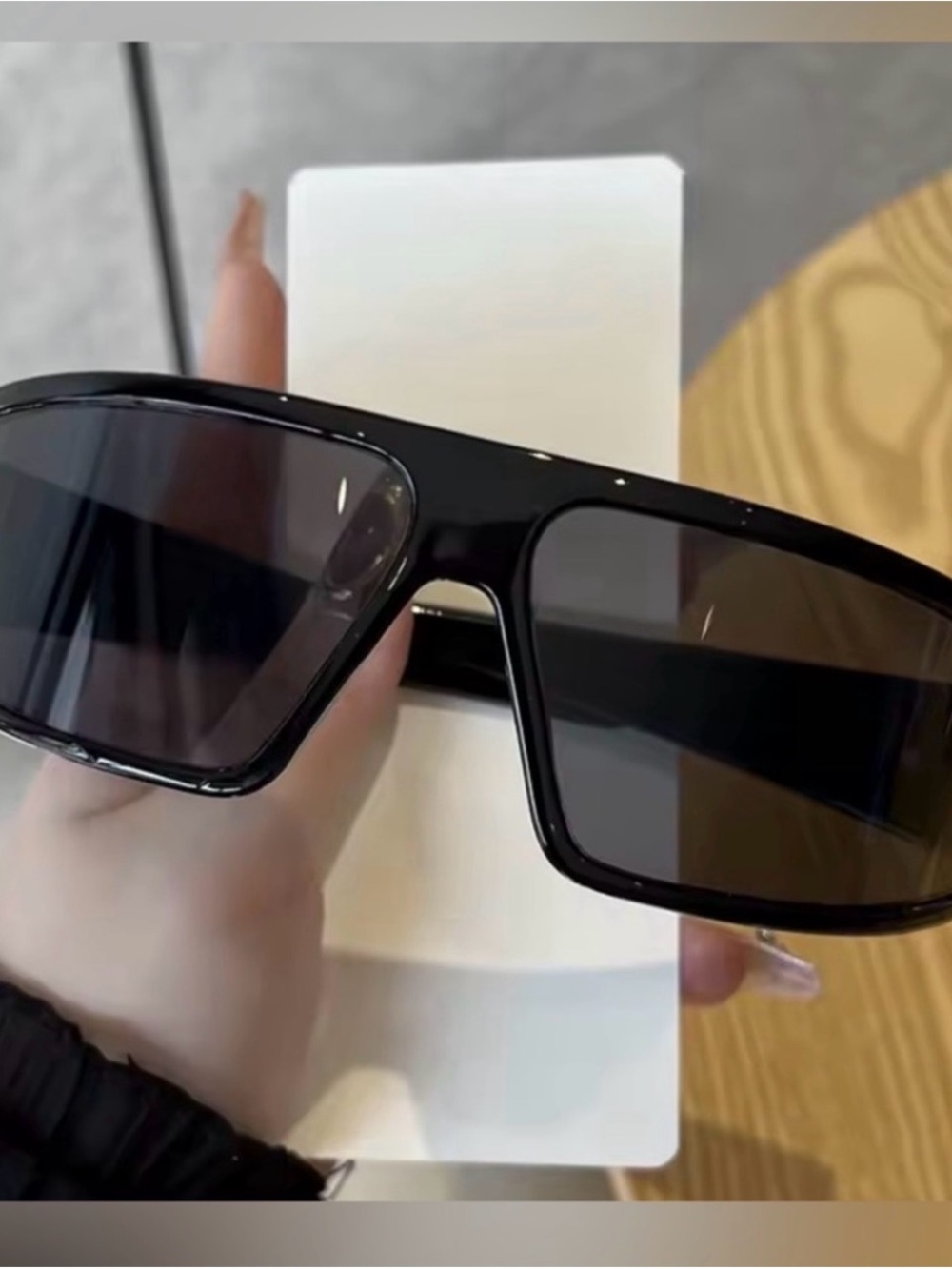 Black Oversized Shield Sunglasses - Women Accessories